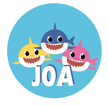 Tarjetitas redondas Baby Shark 20u Pers